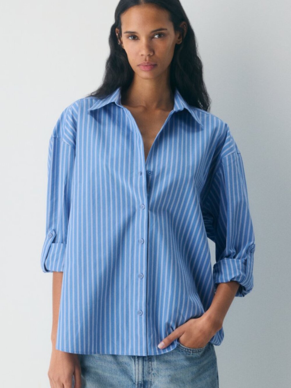 Striped Aritzia Archive Poplin Shirt